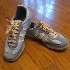 Adidas Light Blue and White Preppy Lacy Samba
